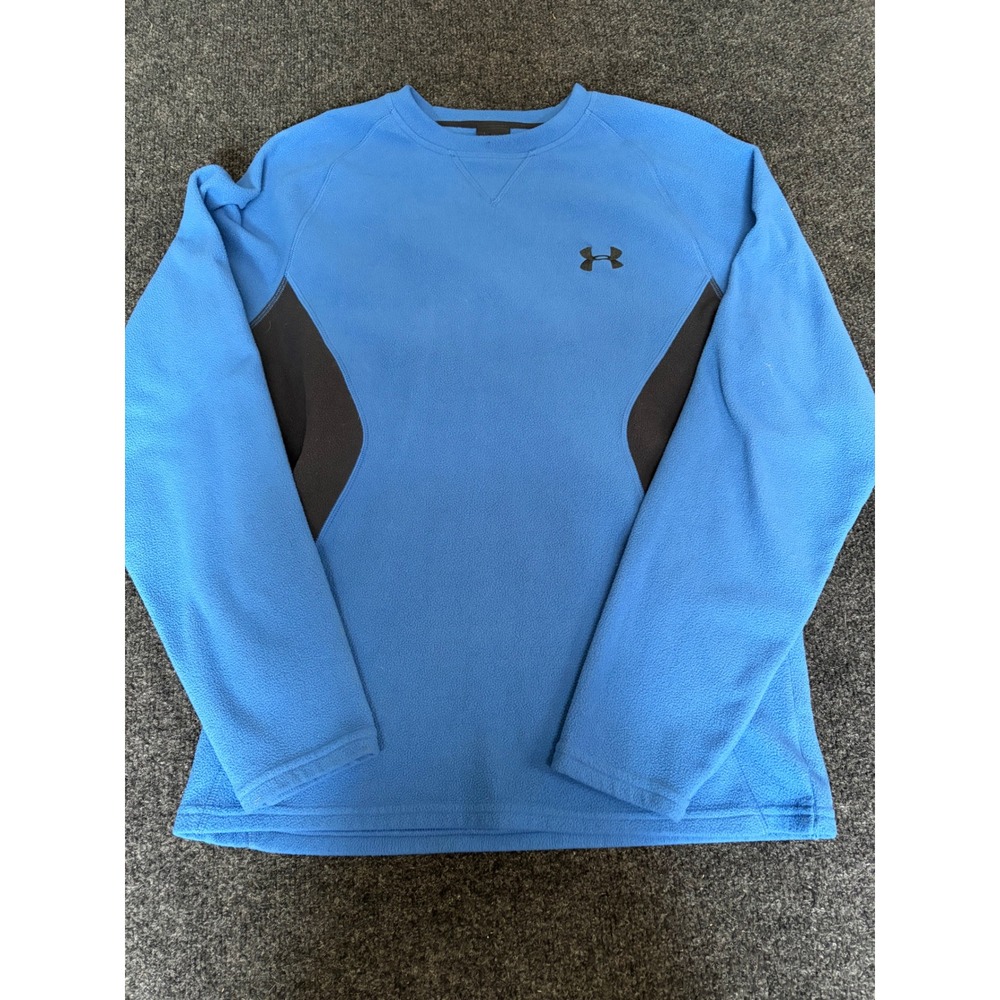 Under Armour Mens Fleece Pullover Blue Grey Crew Neck Athletic Sweatshirt SM